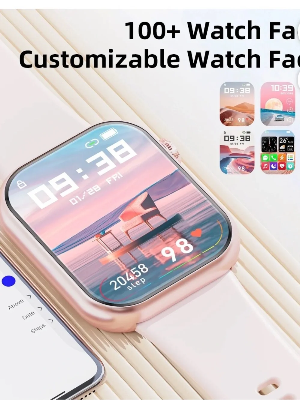 NWT STILL IN BOX- Pink Touchscreen Smartwatch - Soft Blush Silicone Band
